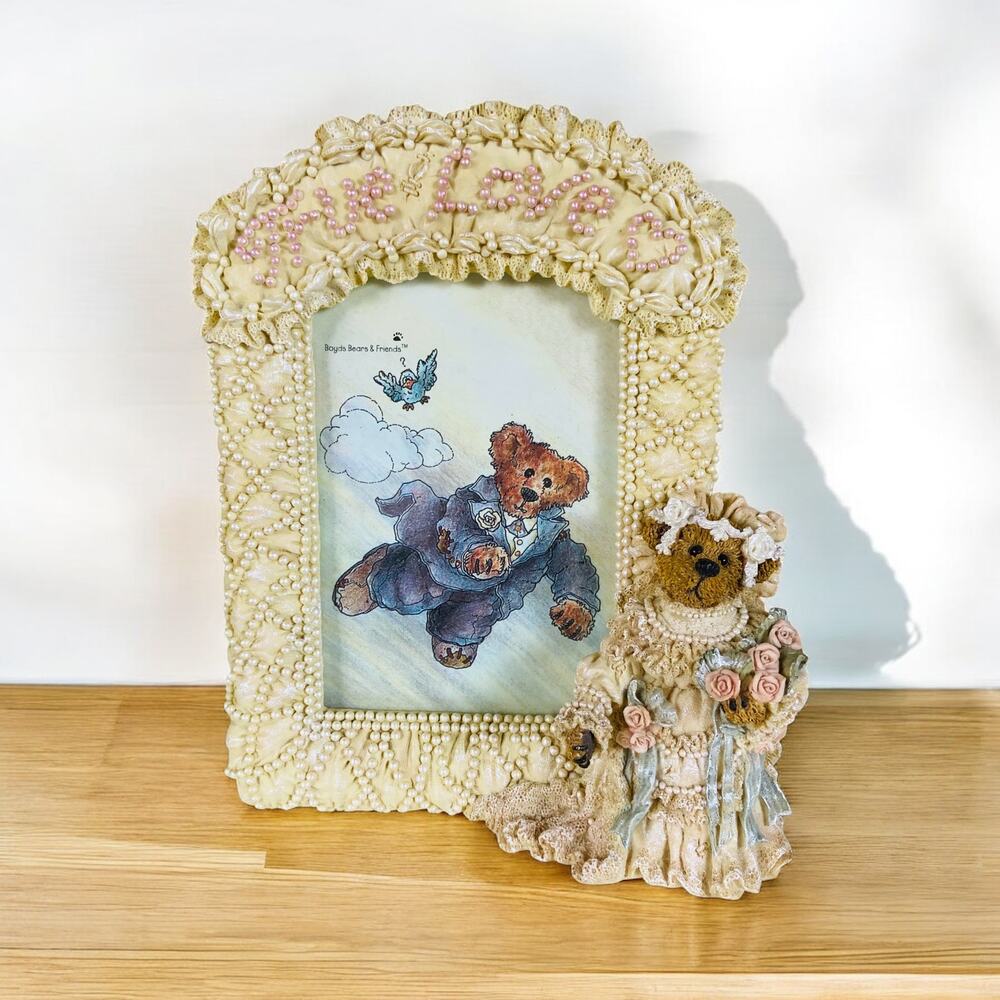 Vintage Wedding Boyds Bears & Friends True Love Pearl Picture Photo Frame